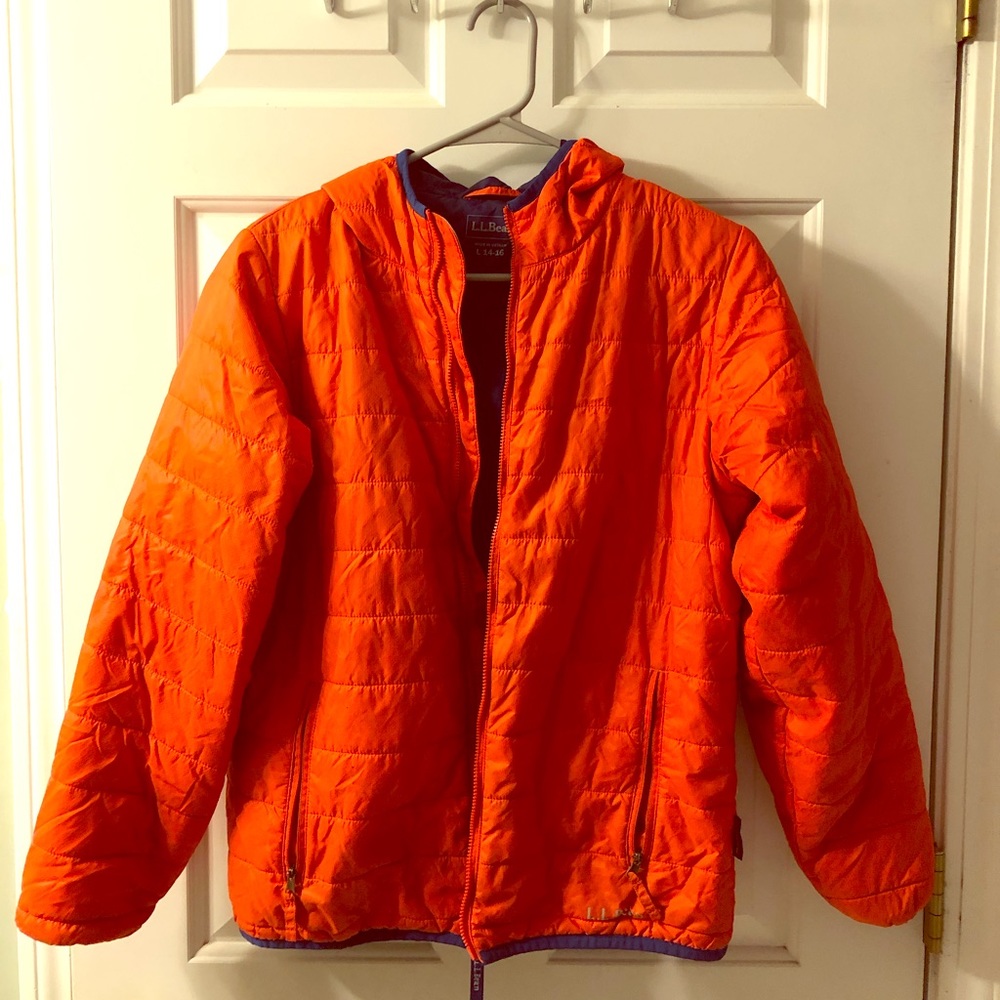 LL Bean boys puffer coat. Size L 14-16.